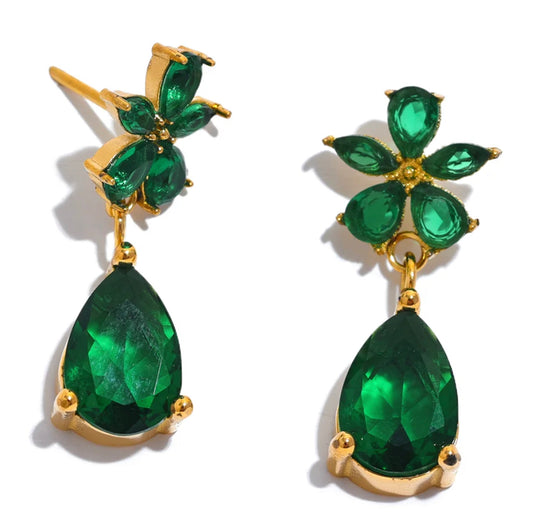 Emerald Gloom Teardrop Earrings