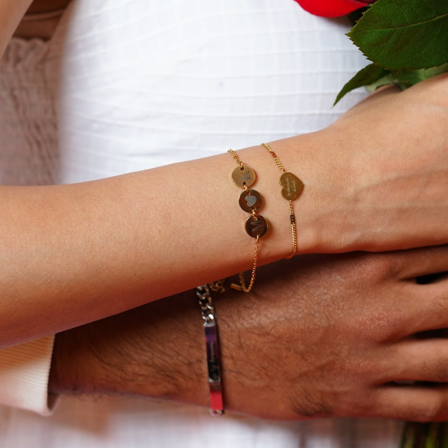 Personalised engraved infinity love bracelet for women – Endless Love custom gold bracelet India