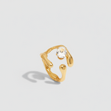 Ethereal Drop gold ring for women – anti-tarnish elegant statement ring India