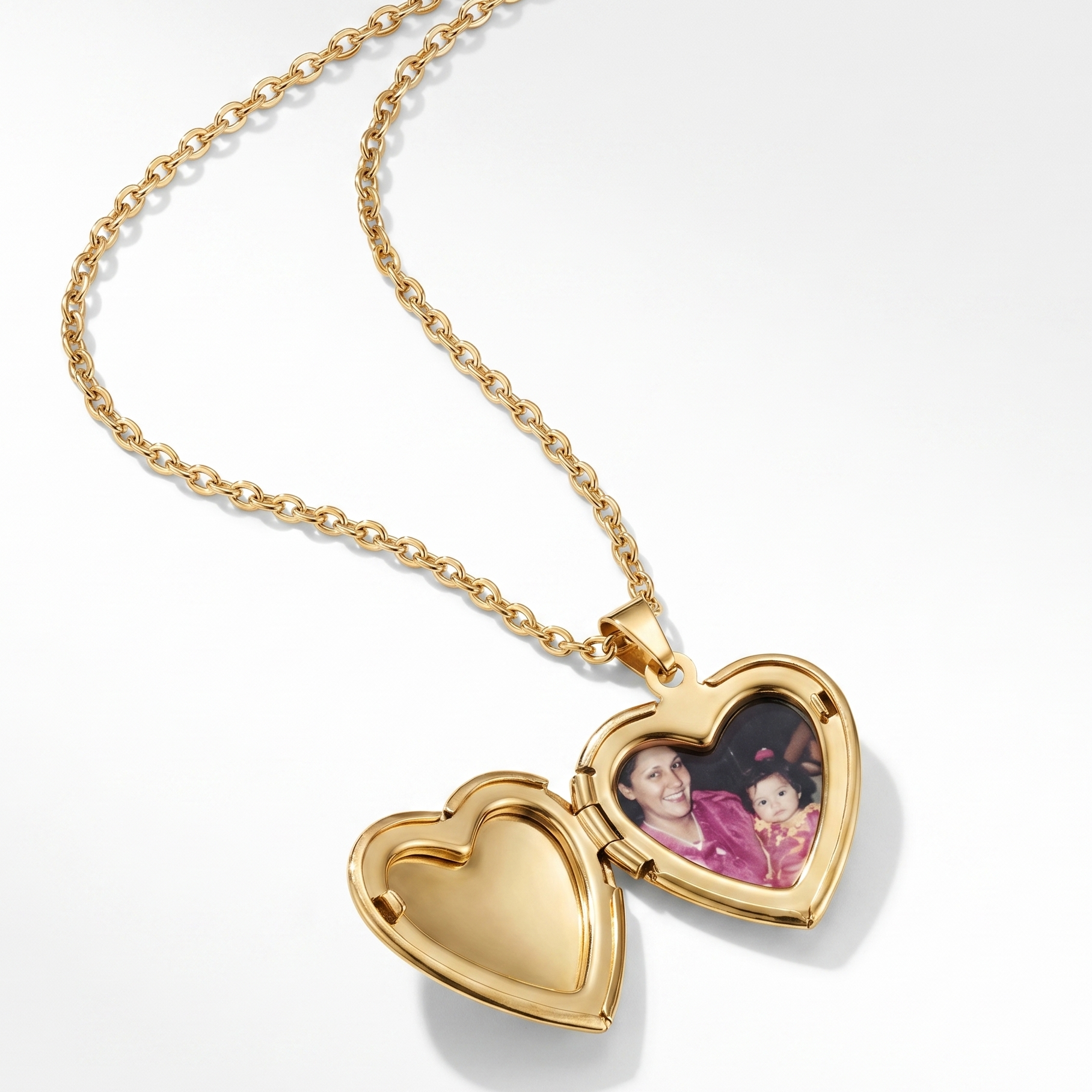 Forever Love custom photo heart gold pendant – bestseller personalised engraved necklace India
