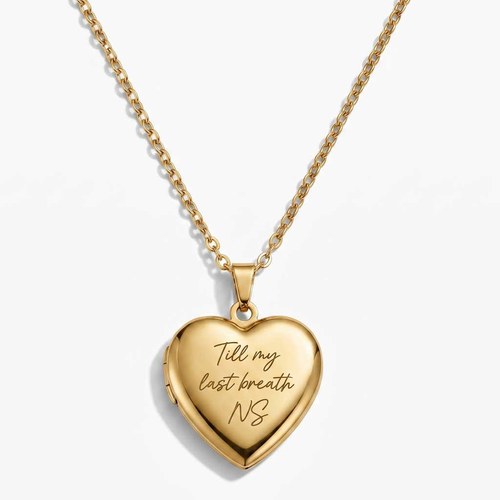 Forever Love custom photo heart gold pendant – bestseller personalised engraved necklace India
