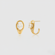 Gold oval stud earrings for women - anti-tarnish minimalist gold studs India