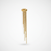 Close-up of gold tassel ear cuff - lightweight non-piercing cuff jewellery online India