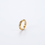 Golden Loop Ring in 18K gold plating with crystal accents, minimalist everyday ring.