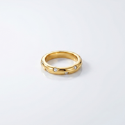 Golden Loop Ring with crystal accents in 18K gold plating, perfect for daily styling.