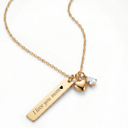 18k gold plated engraved heart necklace for women – Heart of Gold personalised pendant India