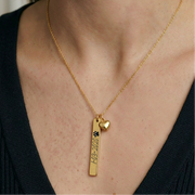 18k gold plated engraved heart necklace for women – Heart of Gold personalised pendant India