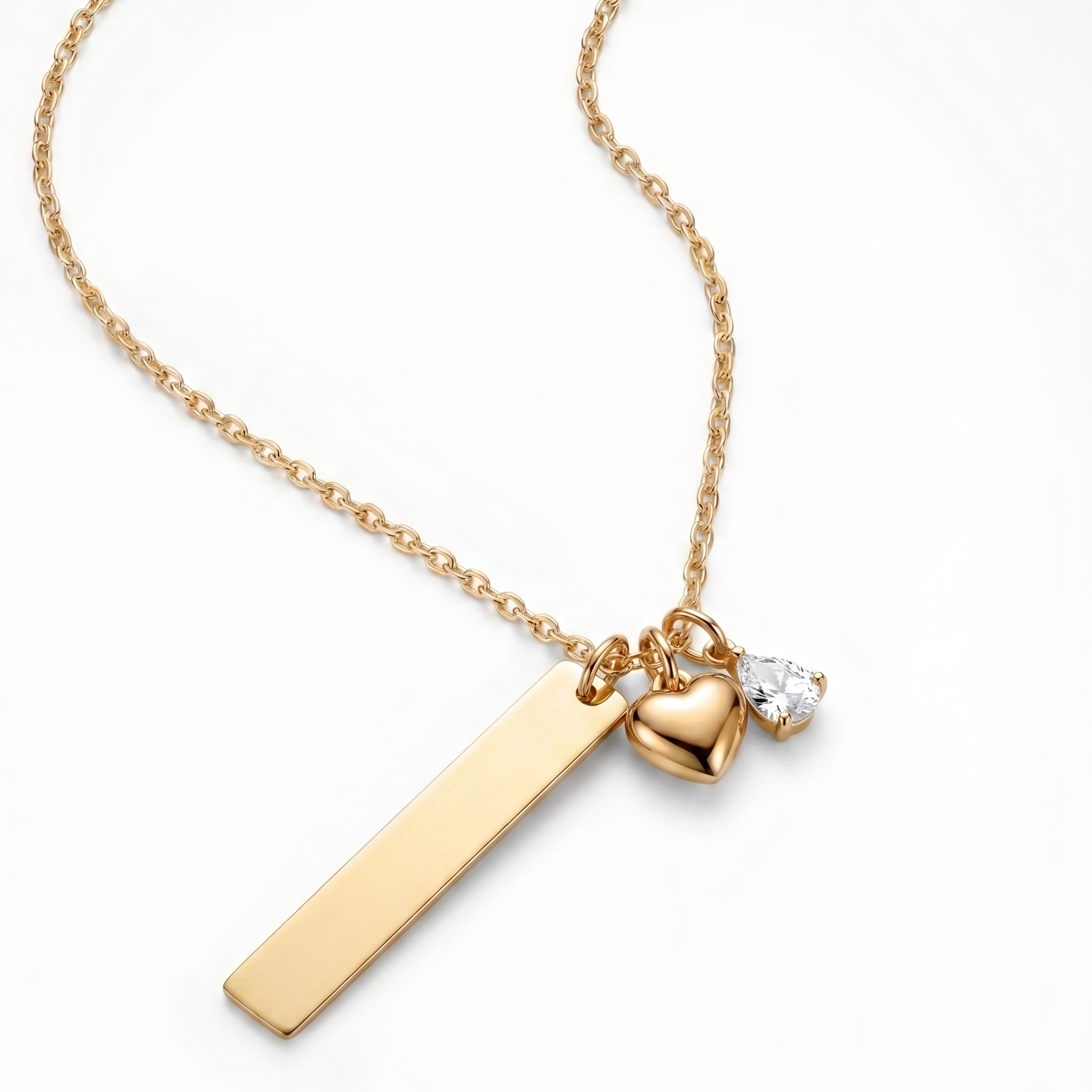 18k gold plated engraved heart necklace for women – Heart of Gold personalised pendant India