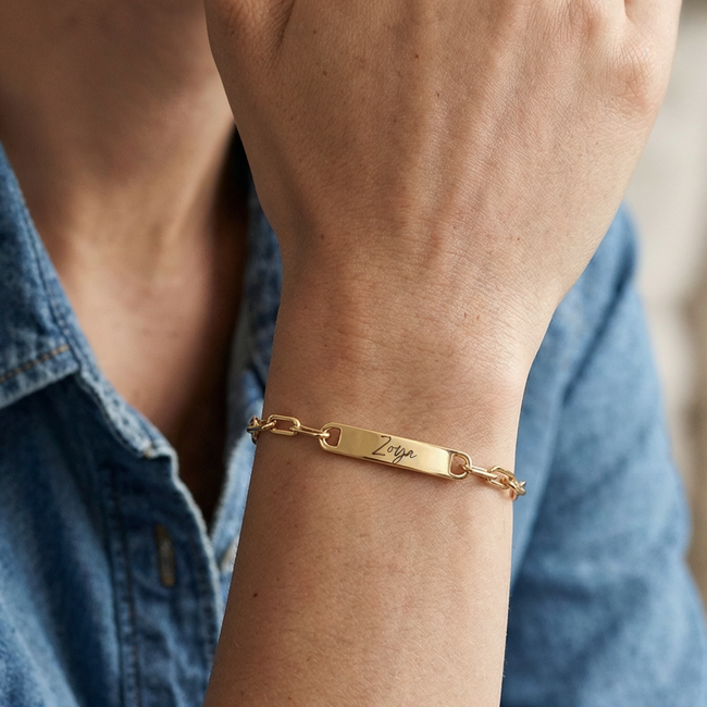 Custom engraved story bracelet for women – Inscribe Me personalised gold name bracelet India