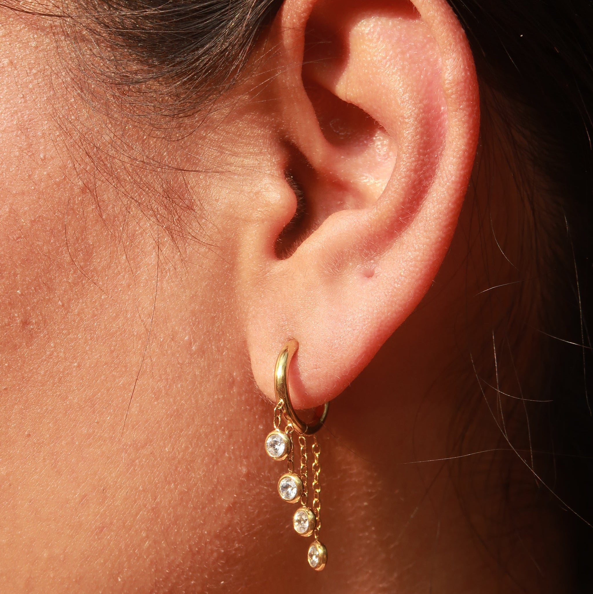 Iris drop earrings product shot – gold-plated dangler earrings for women India