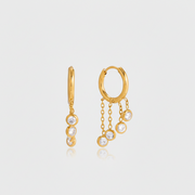 Iris gold drop earrings for women – elegant anti-tarnish dangle earrings India