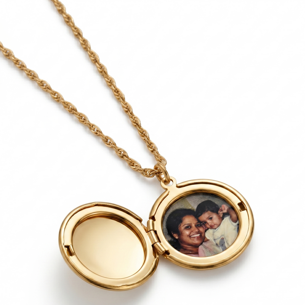 Personalised engraved gold necklace for women – My First Love custom name necklace India