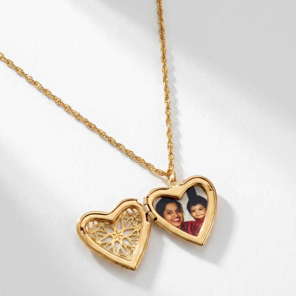 Personalised Mom photo heart necklace – My Heart My Mom engraved pendant gift for mother India
