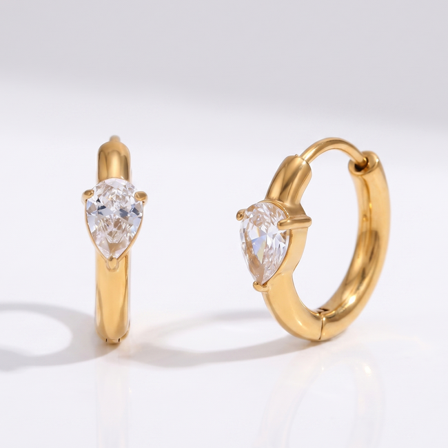 Opal Hoops -Gold