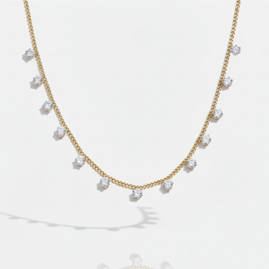 Radiance jewellery combo – lifestyle model wearing gold earring necklace set India