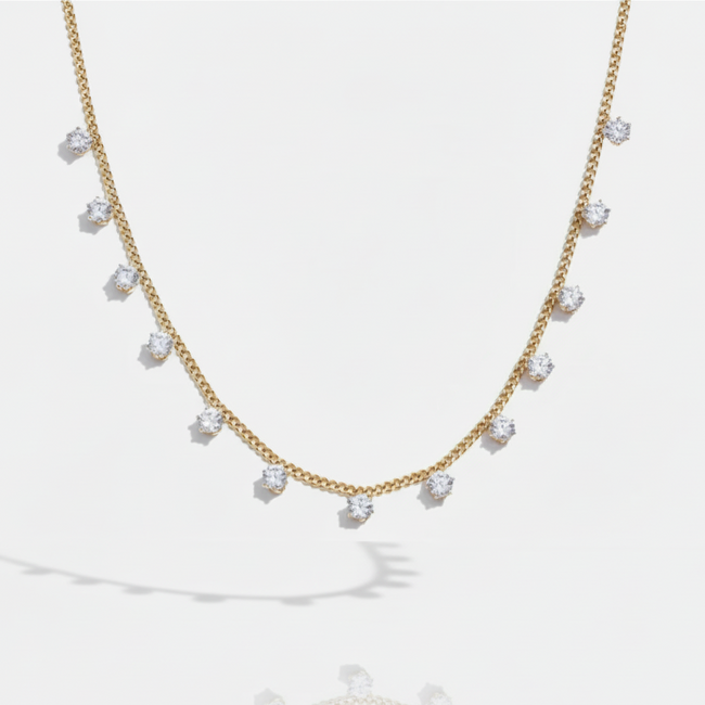 Radiance jewellery combo – lifestyle model wearing gold earring necklace set India