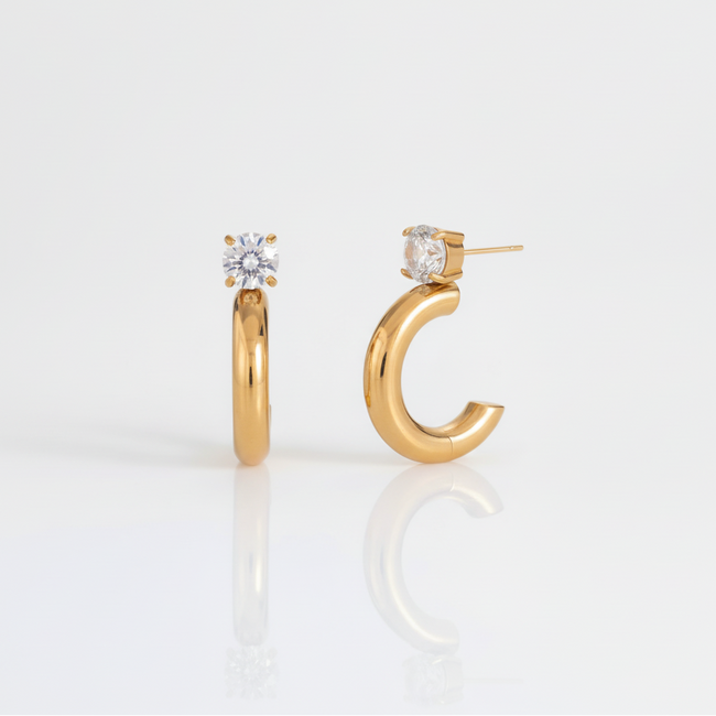 Riva gold stud earrings for women – anti-tarnish minimal everyday earrings India