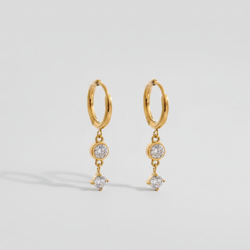 Roselle gold drop earrings for women – anti-tarnish floral dangle earrings India