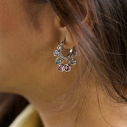 Royal Exotic Multicolour Huggies bringing colour, movement and modern elegance to an ear stack