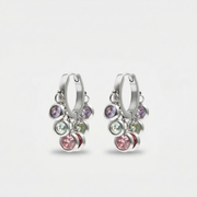 Royal Exotic Multicolour Huggies adding playful colour and sparkle to a modern ear stack