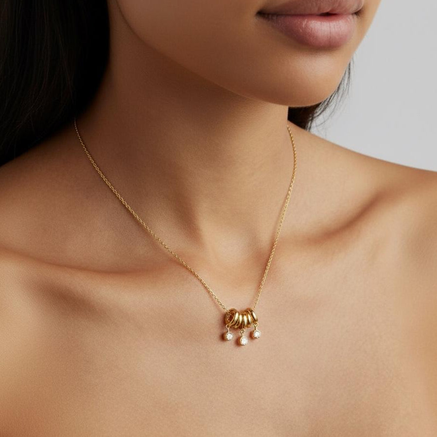 Selena necklace styled photo – gold-plated everyday necklace buy online India