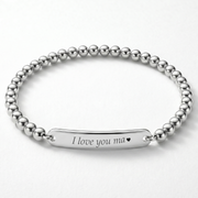 Personalised engraved protection bracelet for women – Sentinel custom gold name bracelet India