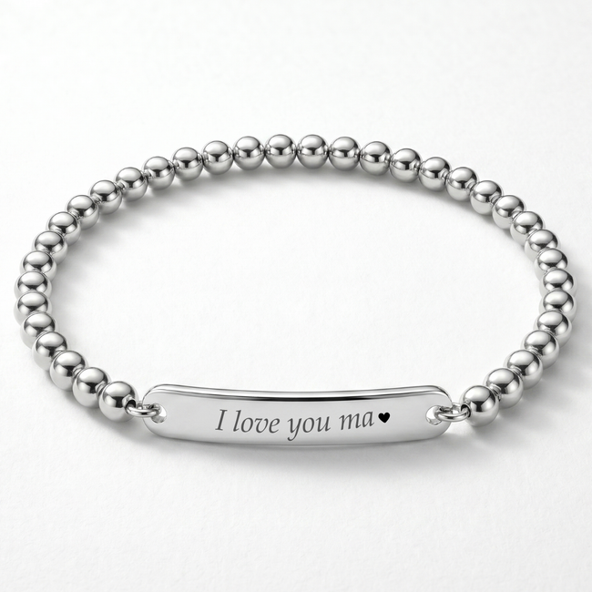 Personalised engraved protection bracelet for women – Sentinel custom gold name bracelet India