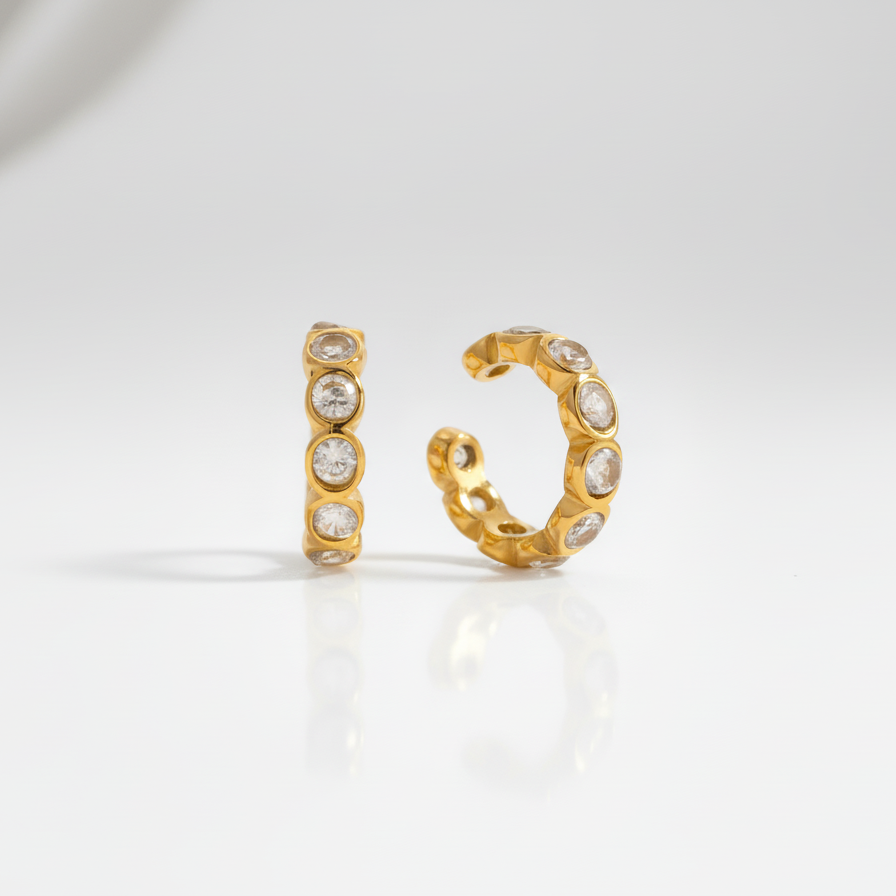 Serene gold ear cuff for women – most loved anti-tarnish ear cuff jewellery India
