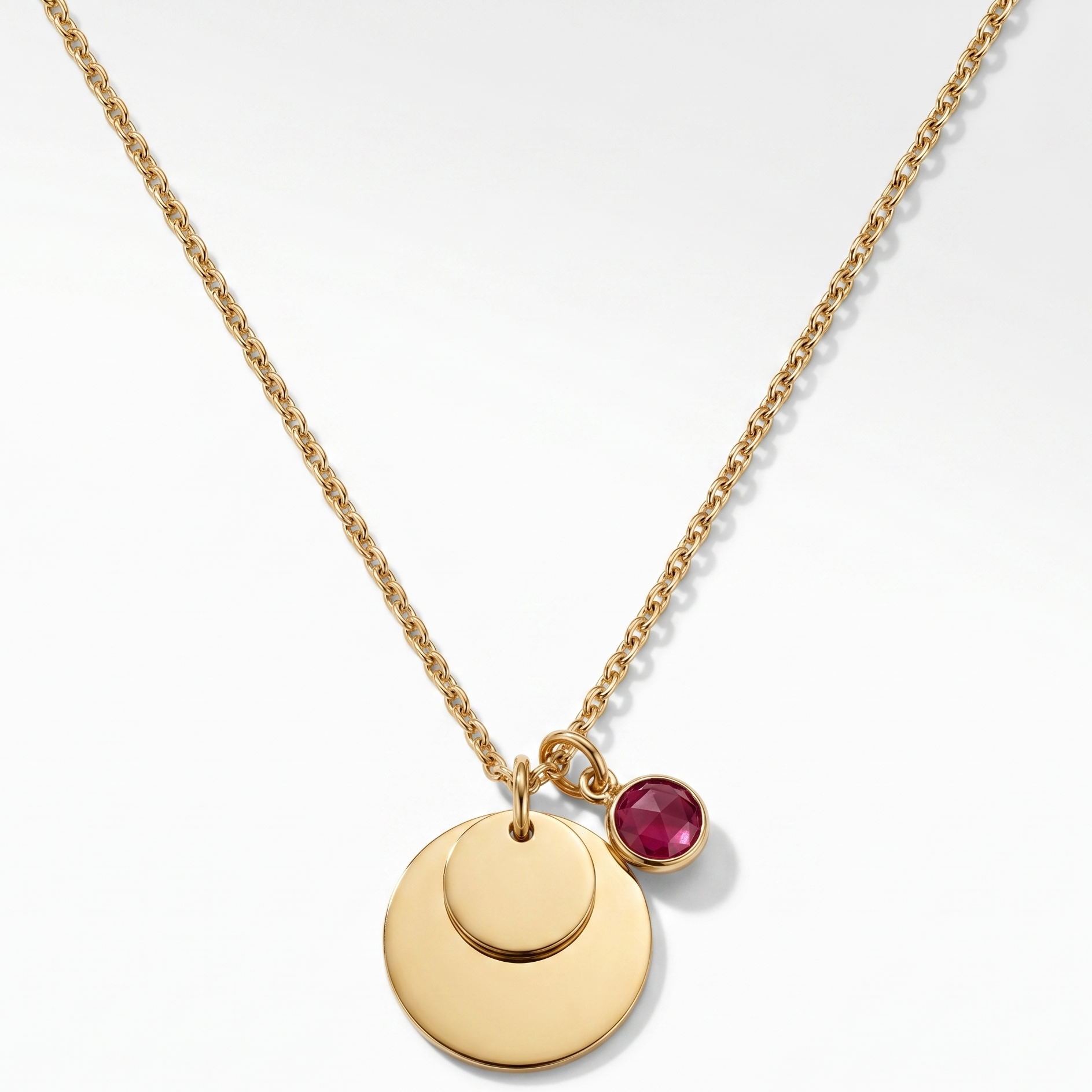 Personalised engraved gold circle pendant necklace – Serenity Circlets custom jewellery India