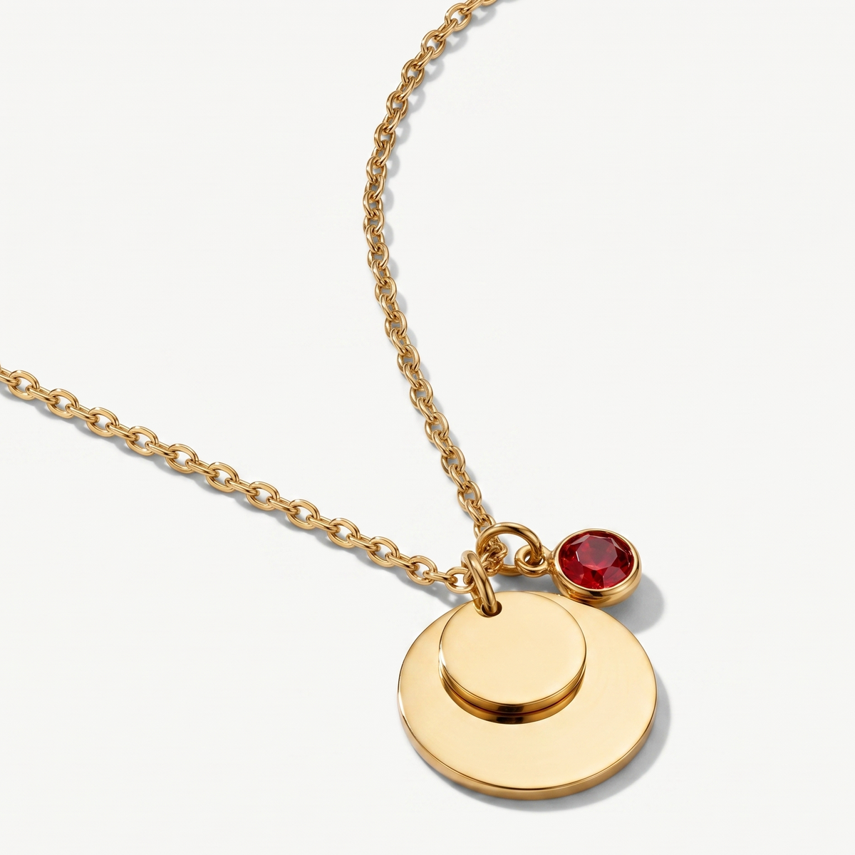 Personalised engraved gold circle pendant necklace – Serenity Circlets custom jewellery India