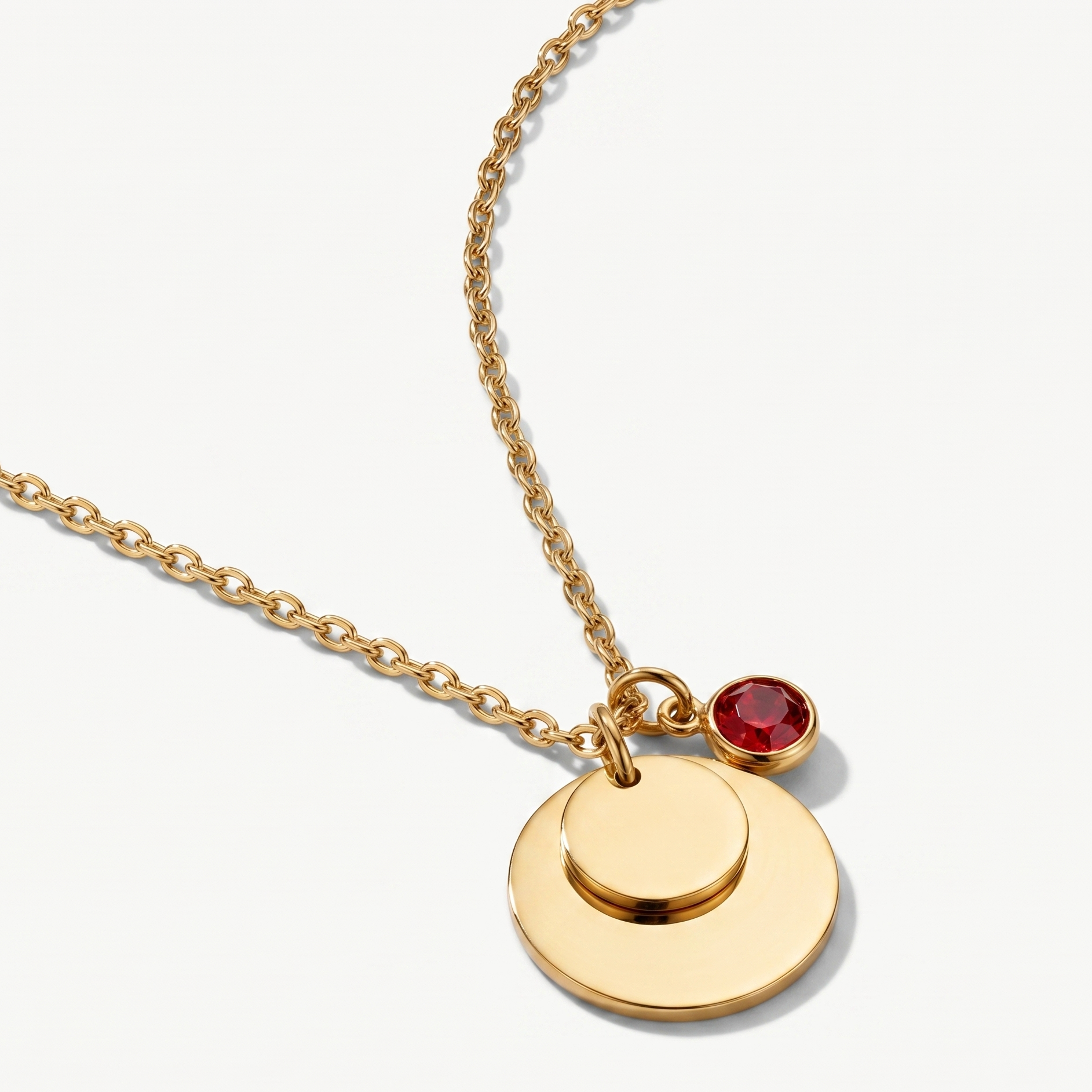 Personalised engraved gold circle pendant necklace – Serenity Circlets custom jewellery India