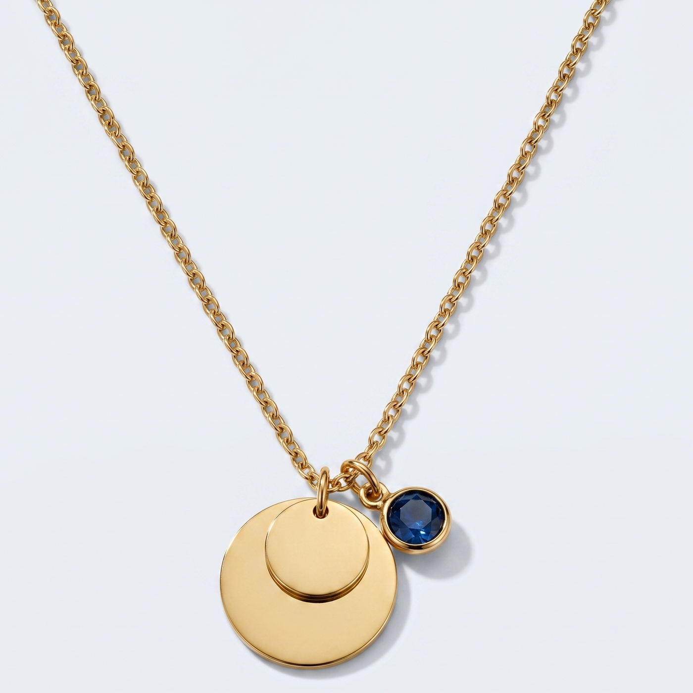 Personalised engraved gold circle pendant necklace – Serenity Circlets custom jewellery India