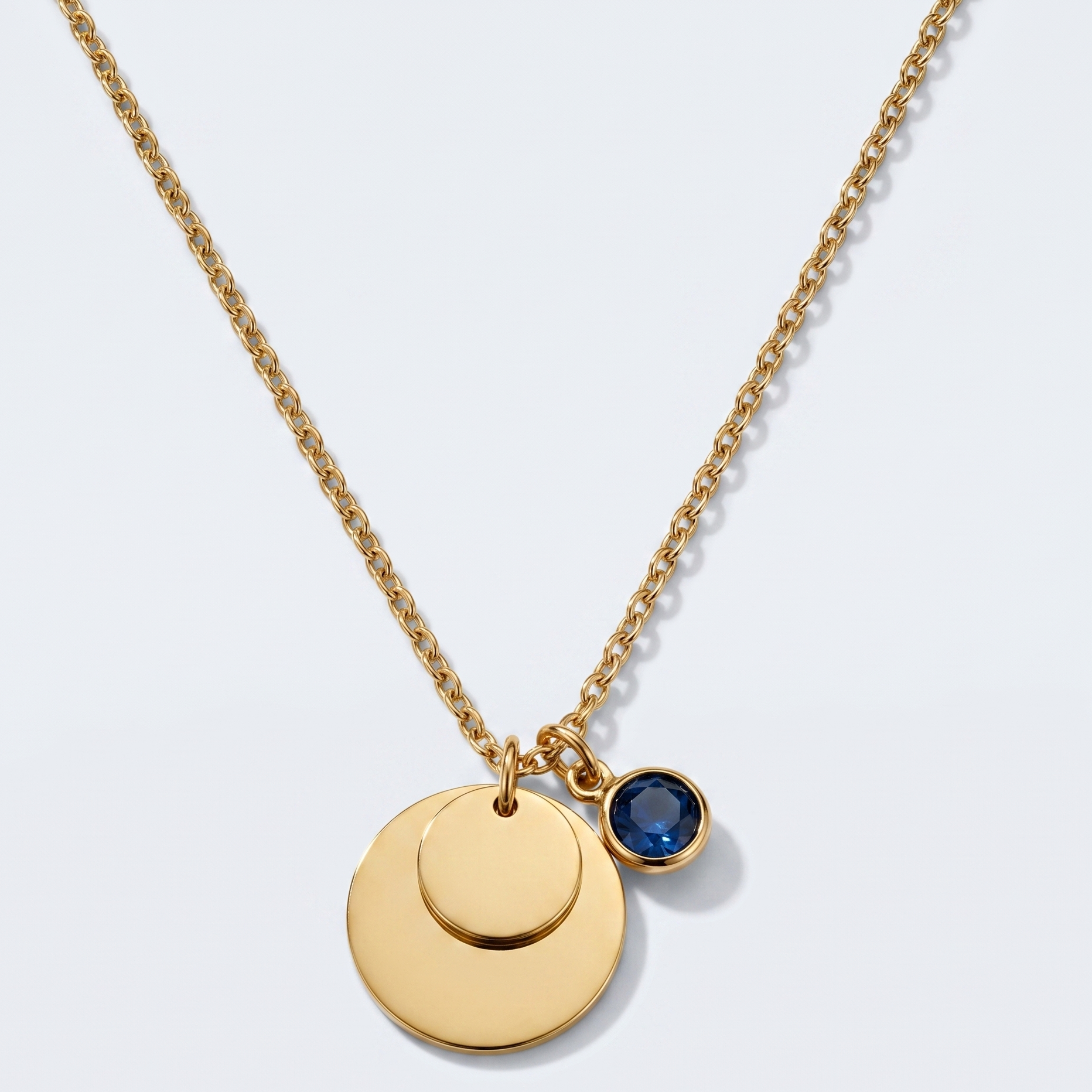 Personalised engraved gold circle pendant necklace – Serenity Circlets custom jewellery India