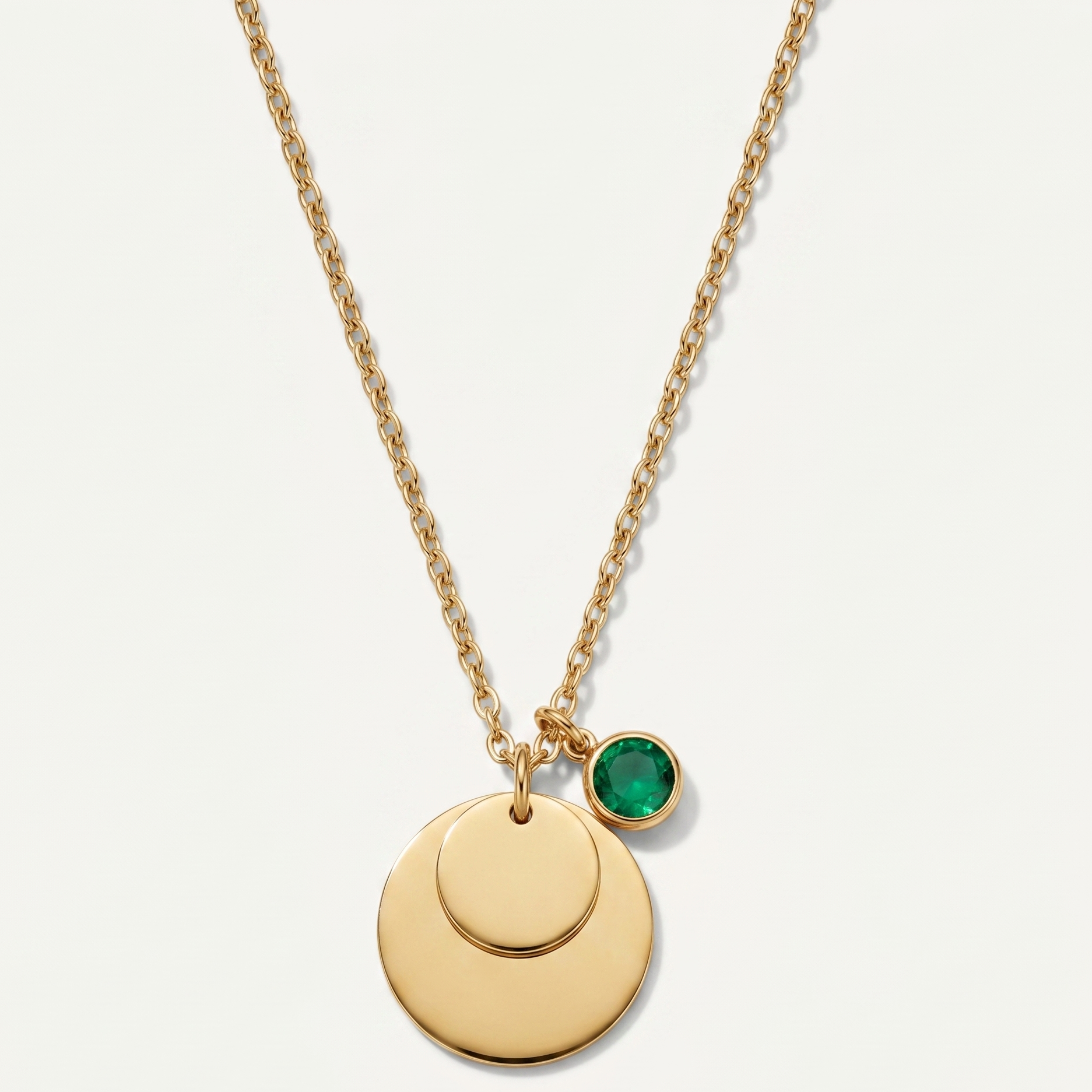 Personalised engraved gold circle pendant necklace – Serenity Circlets custom jewellery India