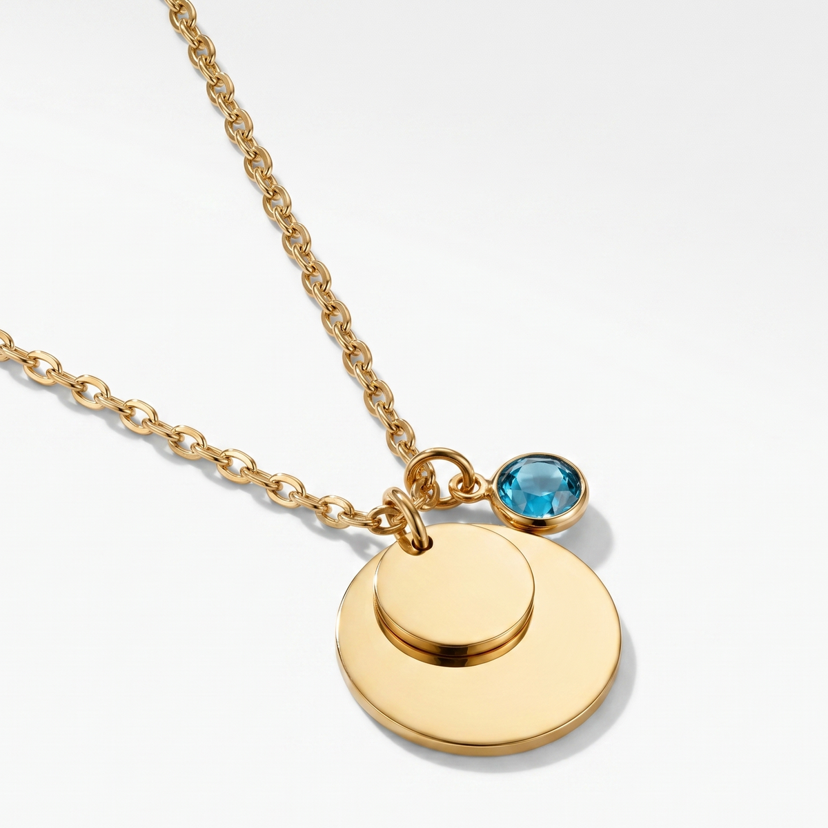 Personalised engraved gold circle pendant necklace – Serenity Circlets custom jewellery India