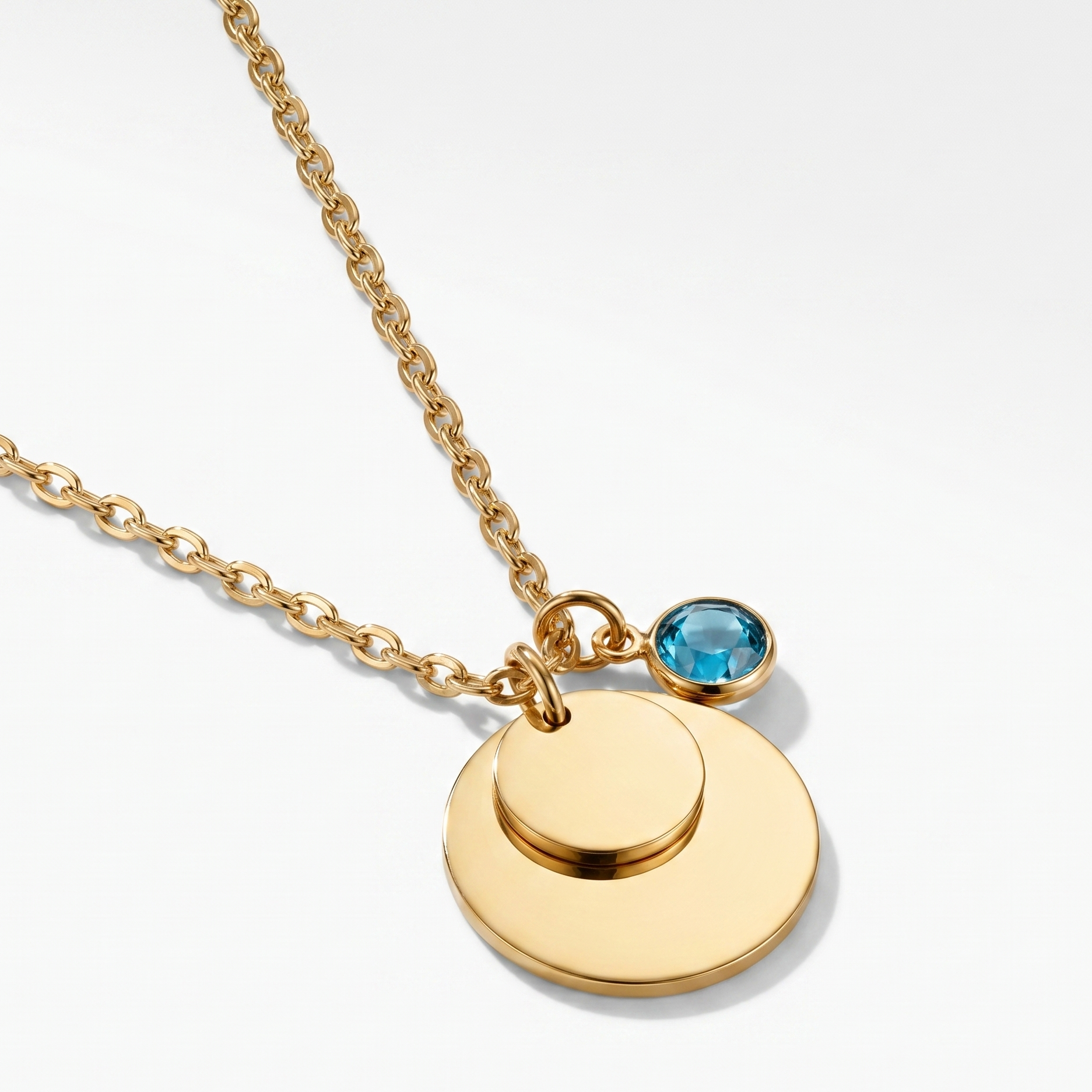 Personalised engraved gold circle pendant necklace – Serenity Circlets custom jewellery India