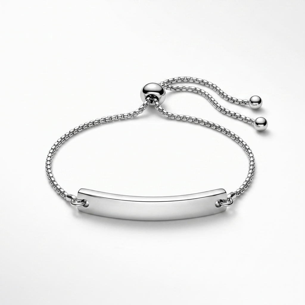 Personalised engraved bar bracelet in gold and silver – Signature Bar custom name bracelet India