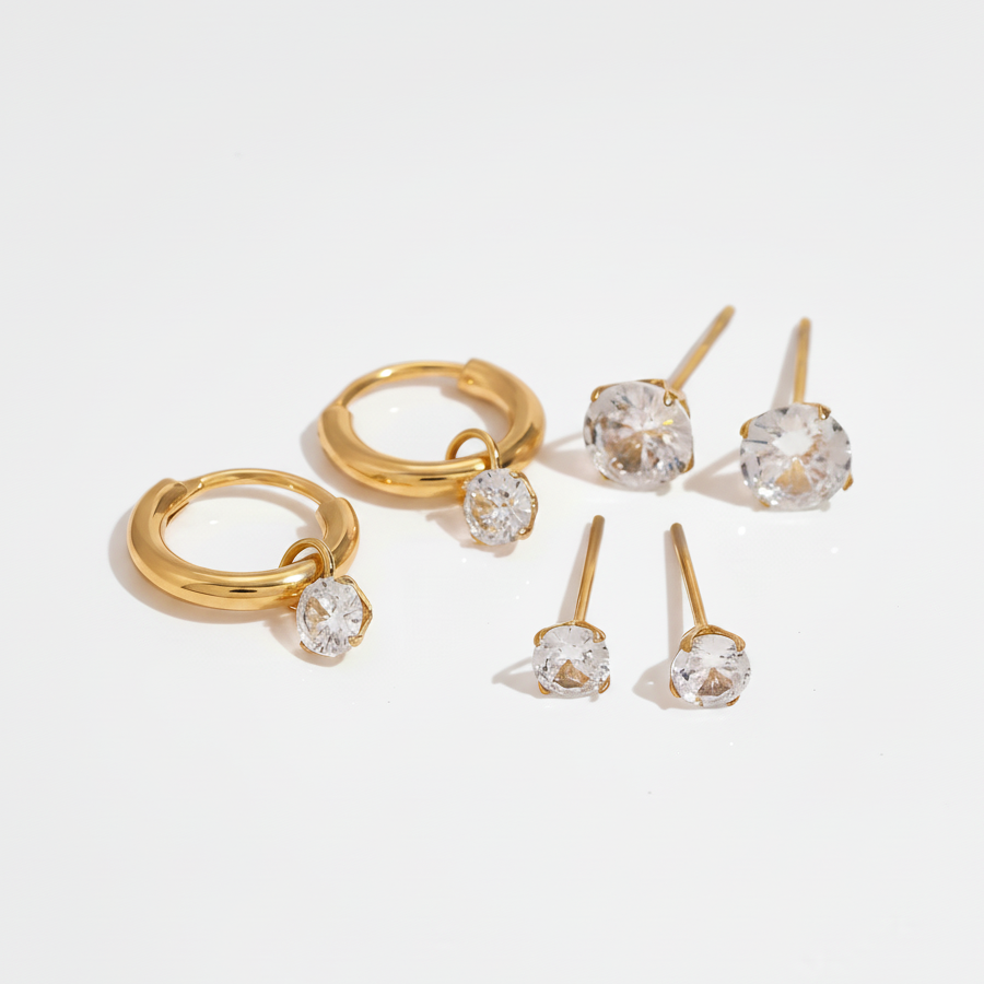 Stacked in Gold jewellery set for women – gold-plated anti-tarnish earring and cuff combo India
