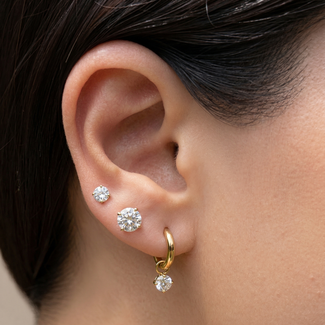 Stacked in Gold Set styled in a minimal ear stack India