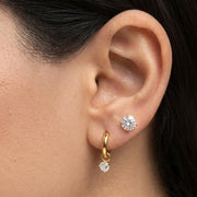 Stacked in Gold Set hoop and crystal stud earrings India