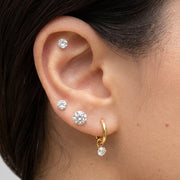 Stacked in Gold Set crystal studs and gold hoops India