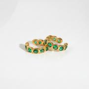 Tropical Pop Duo green stone ear cuff pair in waterproof 18k gold-plated stainless steel.