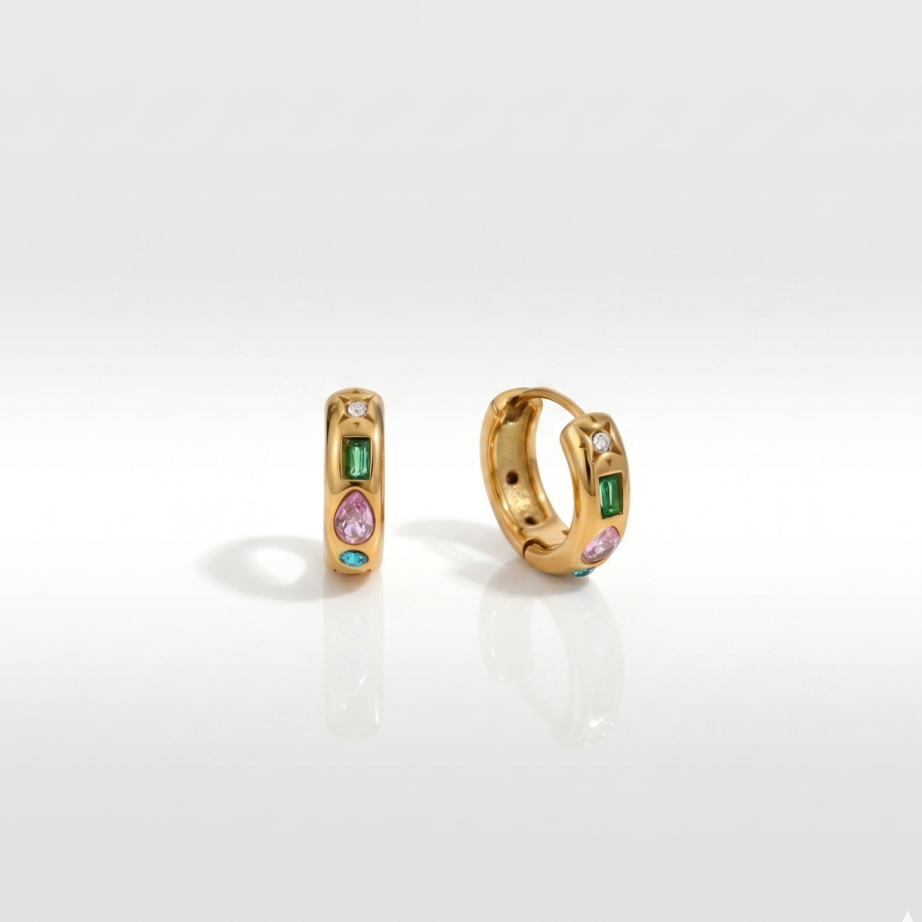 Tropical Studded hoops