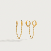 Twin Loop Earrings – chain hoop gold earrings for women India