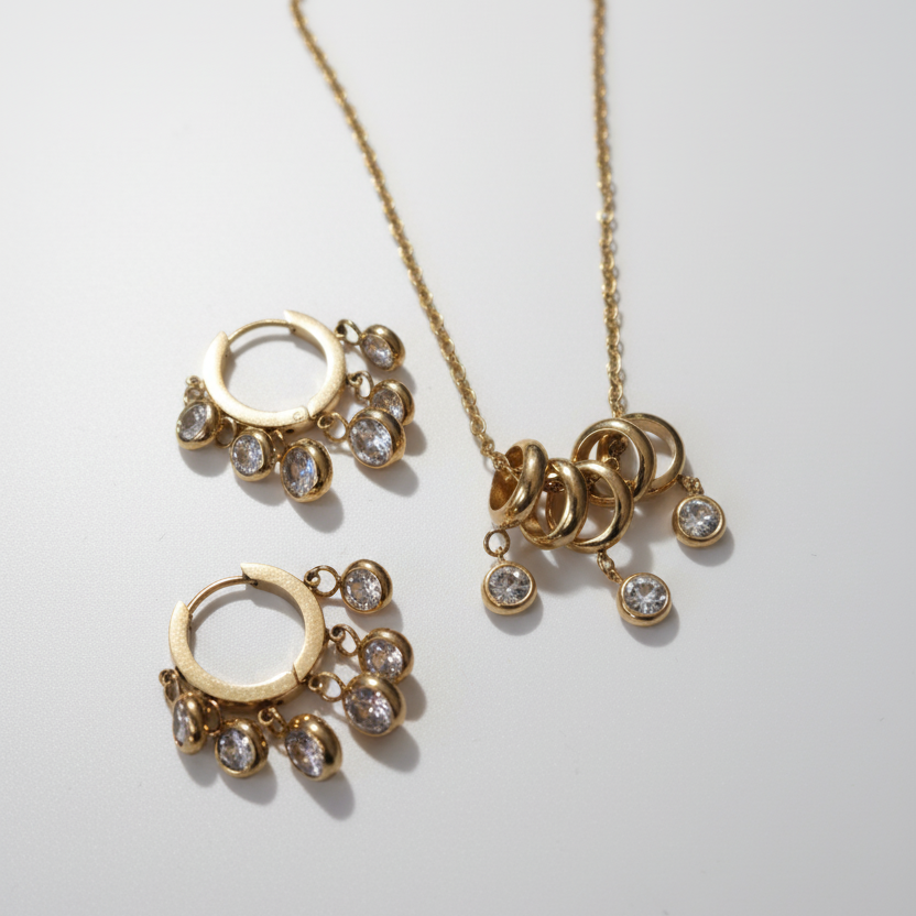 Twinning treasures gold hoop earring set - matching earring bundle for women India