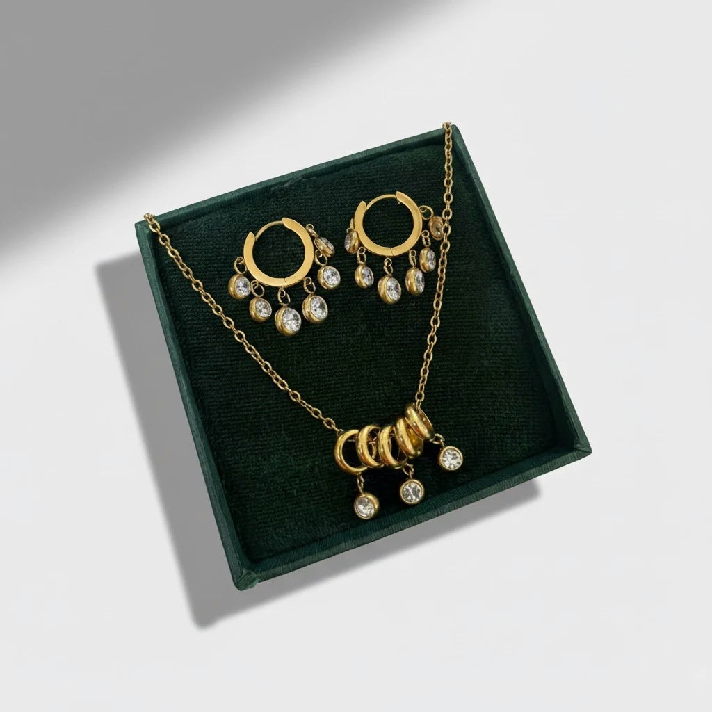 Twinning treasures jewellery gift box India - premium gold earring combo