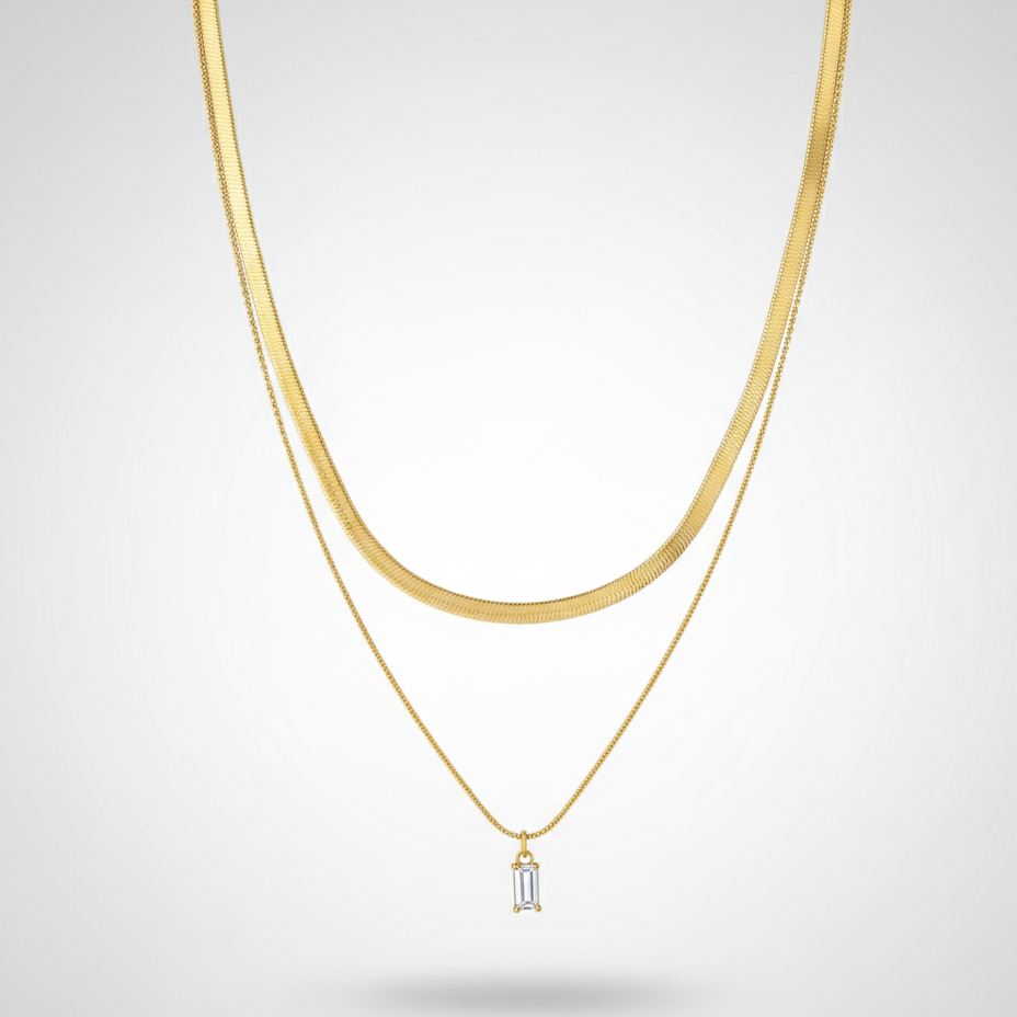 Verona layered necklace worn by Indian woman - new arrival delicate gold necklace 2026