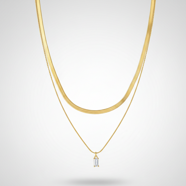 Verona layered necklace worn by Indian woman - new arrival delicate gold necklace 2026